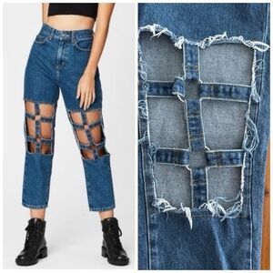 Carmar | Hermia Cage Denim Jeans; High Waisted Streetwear Denim Jeans; Size 24
